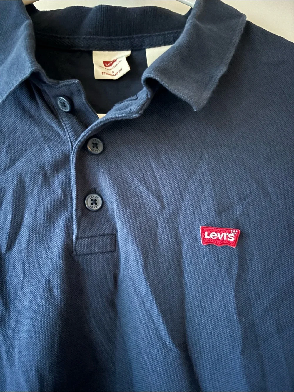 Levi's Men's Navy Polo with Red Logo